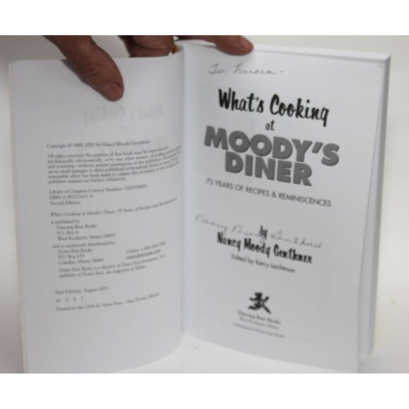 Signed WHAT'S COOKING AT MOODY'S DINER by Nancy Genthner Versa 2003 TPB Cookbook - Picture 5 of 10